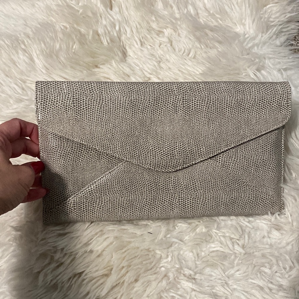 Faux croc envelope clutch